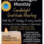 Sunlight Monthly Newsletter - Candlelight Gratitude Meeting
